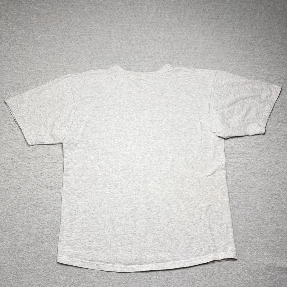 Champion Mens T-Shirt Large Gray Script Logo Short Sleeve Embroidered - Picture 7 of 10